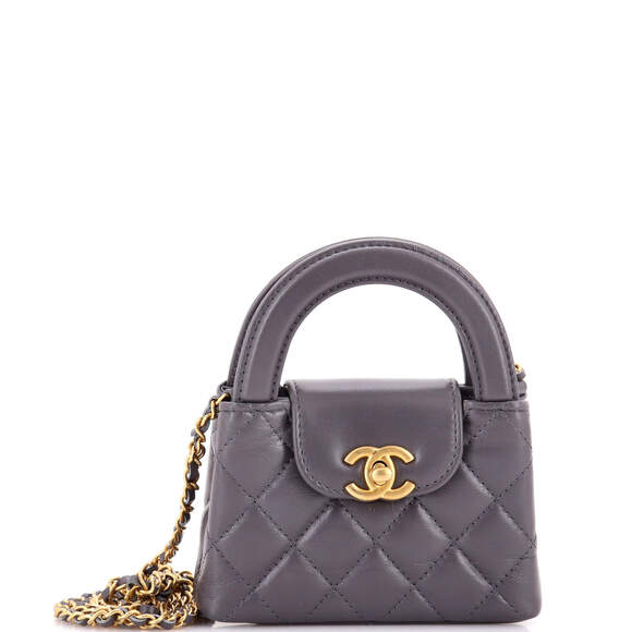 Chanel Handbags - Chanel Nano Kelly Top Handle Shopping Bag Quilted Shiny Aged Calfskin